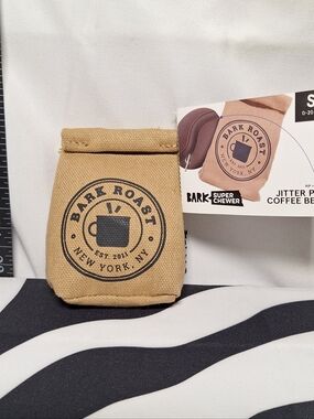 NWT Bark Super Chewer Jitter Pug Coffee Bean Dog Toy S